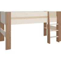 Für Kinderhochbett 207,5 x 111,5 x 113 cm - Weiß/Grau/Braun Für Kinderhochbett 207,5 x 111,5 x 113 cm - Weiß/Grau/Braun