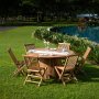 Salt Outdoor-Essgruppe um 150 cm Tisch mit 6 Esszimmersthlen - Teak