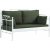 Hampus 2-Sitzer Outdoor-Sofa - Wei/Grn + Mbelpflegeset fr Textilien