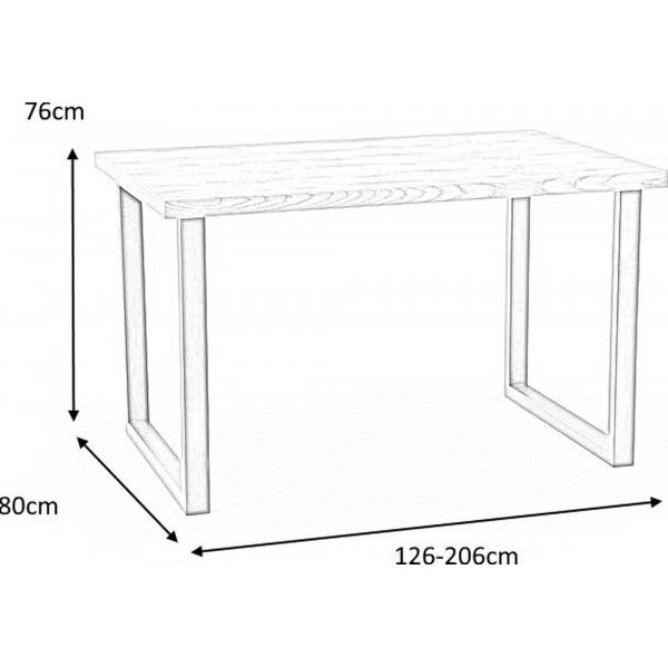 Apollo Esstisch 126-206 cm - Eiche/schwarz Apollo Esstisch 126-206 cm - Eiche/schwarz