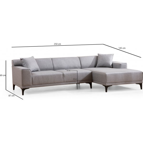 Diwansofa Petra - Hellgrau