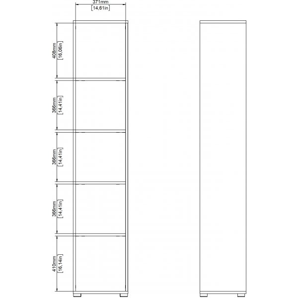 Sign-Eckb�cherregal - Wei�/Hickory