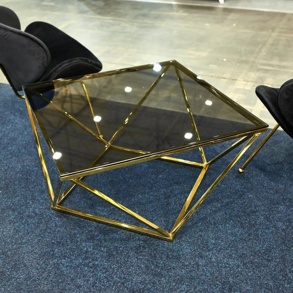 Silberner Couchtisch 80 x 80 cm - Gold Silberner Couchtisch 80 x 80 cm - Gold