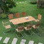 Mllan Gartengruppe in Teak: 8 Sthle mit Esstisch 176x90 cm