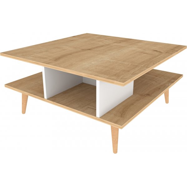 Akya Couchtisch 89 x 89 cm - Eiche/wei