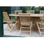 Salt Essgruppe fr drauen, ovaler Esstisch 200 cm, mit 6 Esszimmersthlen - Teak