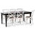 Paris Essgruppe 180 cm Tisch schwarz + 6 weiß Gaston Esszimmerstühle