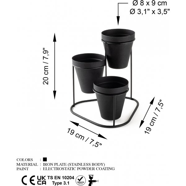 Plato 14 Tpfe - Schwarz