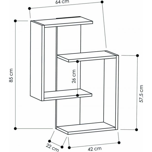 Paranoid Wandregal - Anthrazit/Eiche dunkel