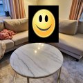 Kundenbild Accent Couchtisch rund 85 - weißer marmor/Messingfarben