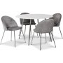 Art-Essgruppe, 110 cm runder Tisch + 4 graue Art-Sthle + 3.00 x Mbelfe
