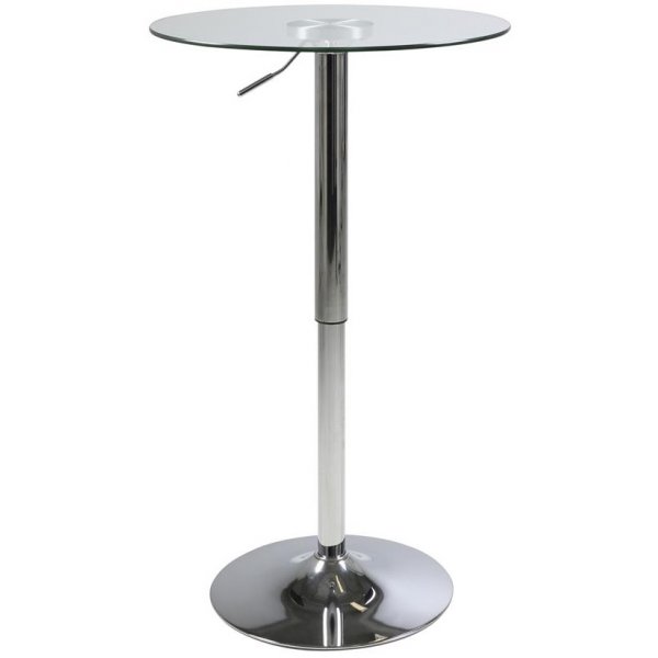 Burbank Bartisch (Hhenverstellbar) - Glas/Chrom