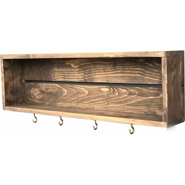 Abstraktes Wandregal 72 - Nussbaum