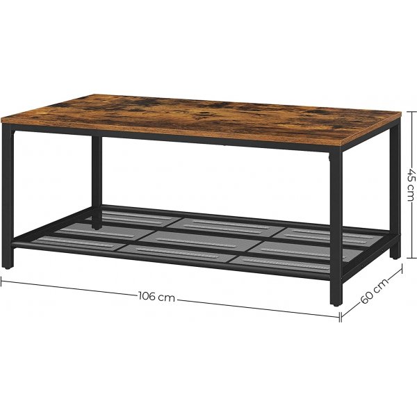 Couchtisch Nick 106 x 60 cm - Braun/Schwarz