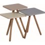 Dreifach gedeckter Tisch 34 x 34 cm - Cappuccino/Grau/Creme