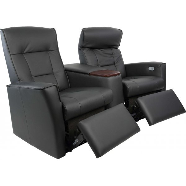Hjellegjerde Ullstein elektrisches 2-Sitzer-Kinosofa - Schwarz
