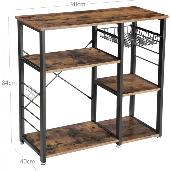 Caspar Küchenregal - Braun/Schwarz Caspar Küchenregal - Braun/Schwarz