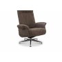 Relaxsessel mit Fuhocker in echtem Schaffell Eiche/Braun - Ulla