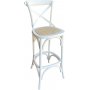 Vintage Barhocker Sitzhhe 72 cm - Rattan / wei + Fleckentferner fr Mbel