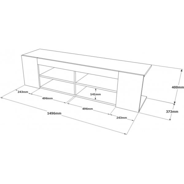 Luvio Medienbank 13 - Eiche/weiß Luvio Medienbank 13 - Eiche/weiß