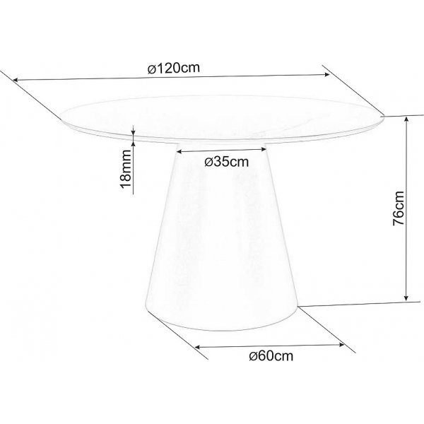 Angel Esstisch 120 cm - Grau/Schwarz
