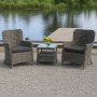 Balkonset mit 2 Sthlen und Tisch 48 x 48 cm grau/Rattan - Tor/Jacksonville
