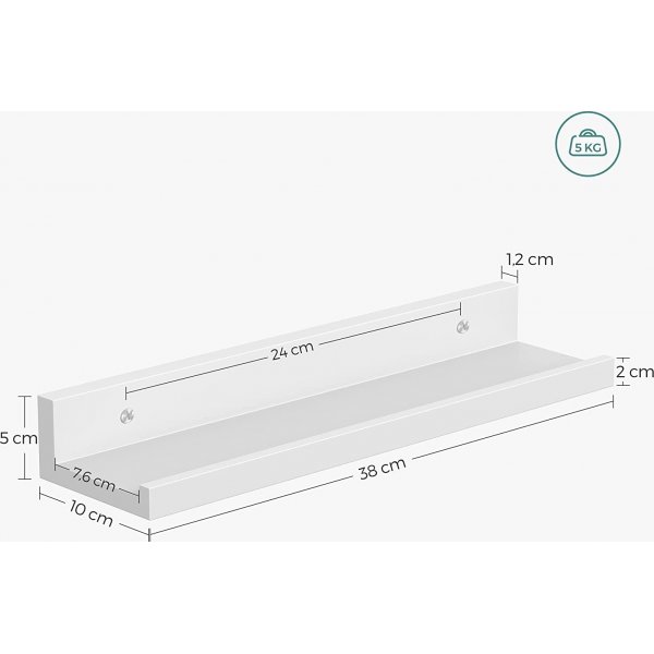 Suwon Wandregal 38 cm, 3er-Pack - Wei