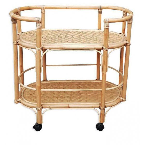 Servierwagen aus Rattan