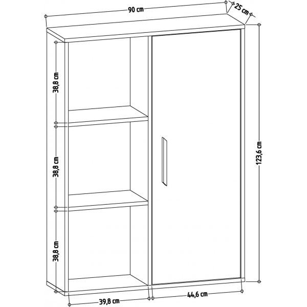 Bücherregal Patrick - Eiche/anthrazit Bücherregal Patrick - Eiche/anthrazit