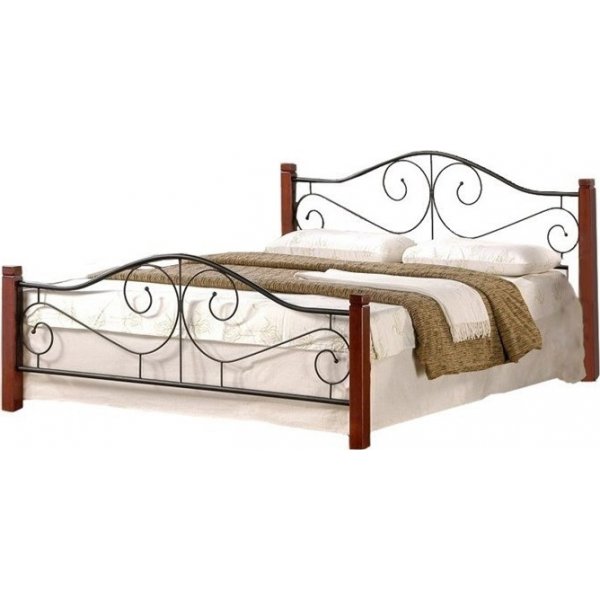 Litzy Bettgestell 120x200 cm - Antik Kirsche/Schwarz Litzy Bettgestell 120x200 cm - Antik Kirsche/Schwarz