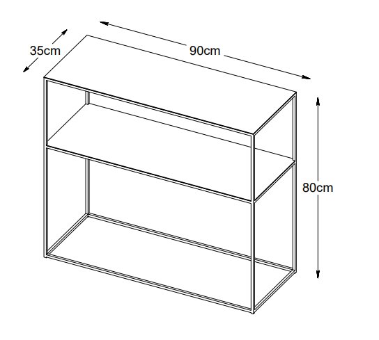 Konsolentisch Aman aus schwarzem Metall, 90 cm