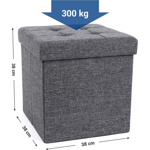 Idris Hocker mit Stauraum - Dunkelgrau