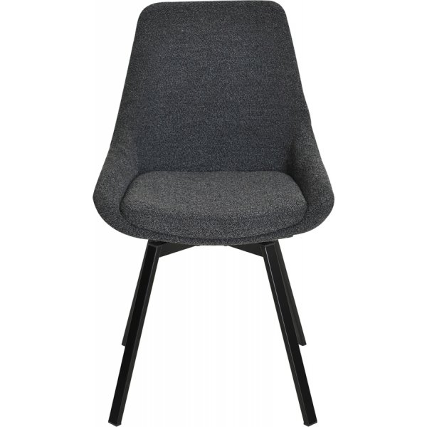 Paar drehbarer Esszimmerstuhl - Schwarzes Bouclé Paar drehbarer Esszimmerstuhl - Schwarzes Bouclé