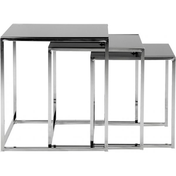 Irving Couchtisch - Chrom/Schwarzes Glas