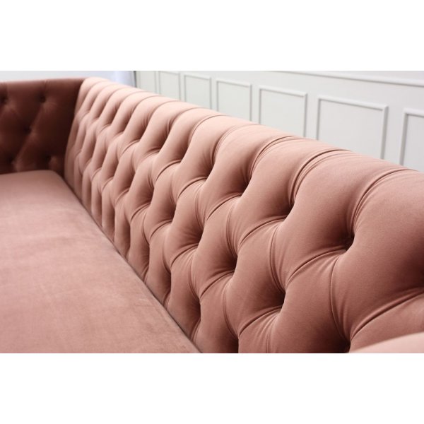 Toto 3-Sitzer-Sofa in Rosa mit goldenen Beinen