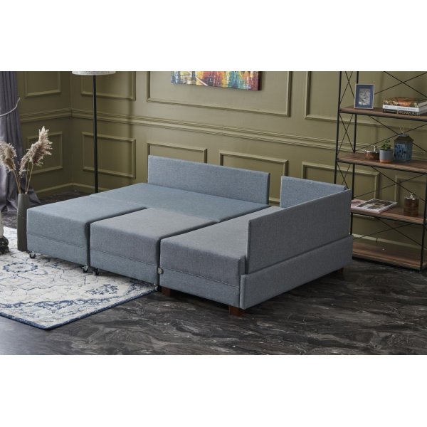 Fly Ecksofa rechts - Blau