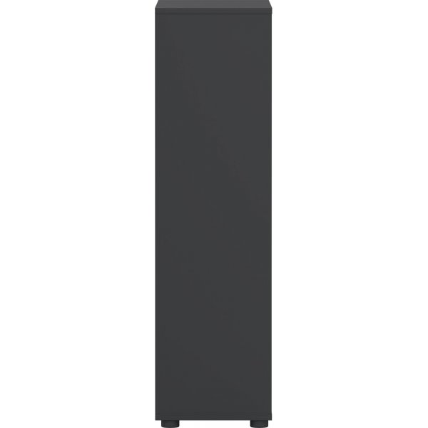 Niedriges Sign-B�cherregal mit T�ren - Mattgrau/Hickory