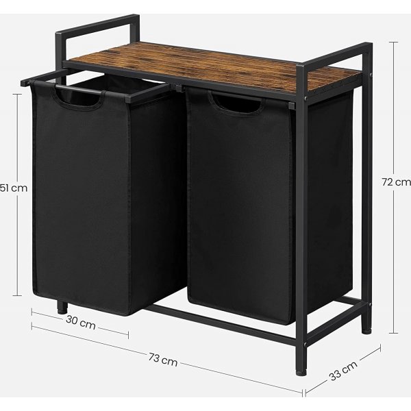 Ambrette Duo Wäschekorb - Schwarz/Braun Ambrette Duo Wäschekorb - Schwarz/Braun