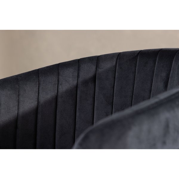 Selma Esszimmerstuhl - Schwarzer Samt