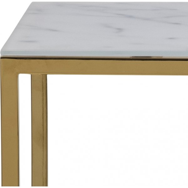 Alisma Bcherregal 69,5 cm - Weier Marmor/Gold