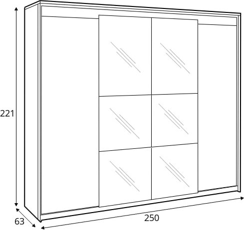 Quant Cuarto Kleiderschrank 250 cm - Artisan Eiche/Schwarz