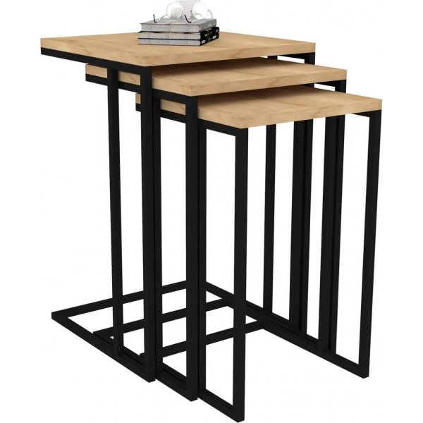 Roma Wetttisch 32x32 | 36x36 | 40x40 cm - Eiche Saphir/schwarz