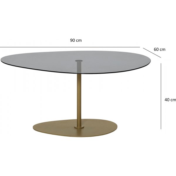 Porto Couchtisch 90 x 60 cm - Dunkelgrau/Gold Porto Couchtisch 90 x 60 cm - Dunkelgrau/Gold