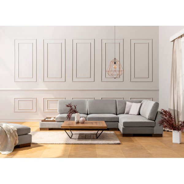 Ecksofa Tulip - Hellgrau