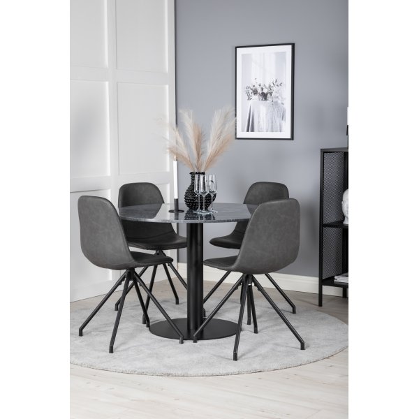 Drehbarer Esszimmerstuhl Bridge - Schwarzes PU Drehbarer Esszimmerstuhl Bridge - Schwarzes PU