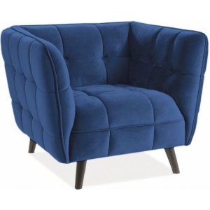 Renae-Sessel aus blauem Samt