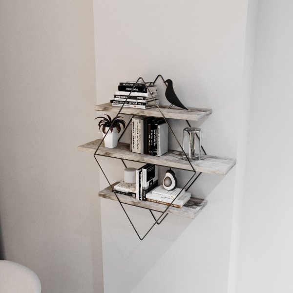 Dekoryum Wandregal Eiche/schwarz