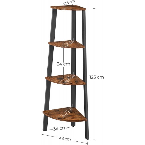 Nilla Eckregal 125 cm - Braun/Schwarz Nilla Eckregal 125 cm - Braun/Schwarz