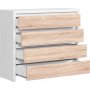 Kaspische Kommode 105 x 92 cm - Wei/Sonoma-Eiche
