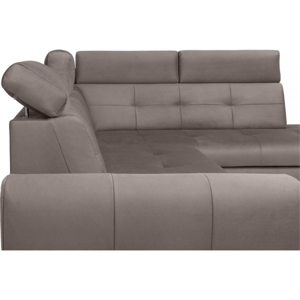 Matras Ecksofa mit offenem Ende rechts - Grau